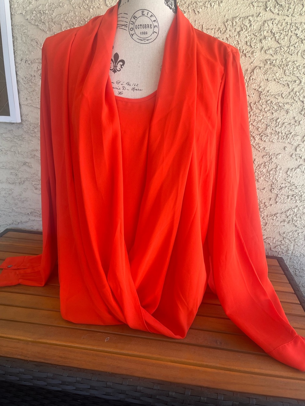 Bright orange Draped Blouse